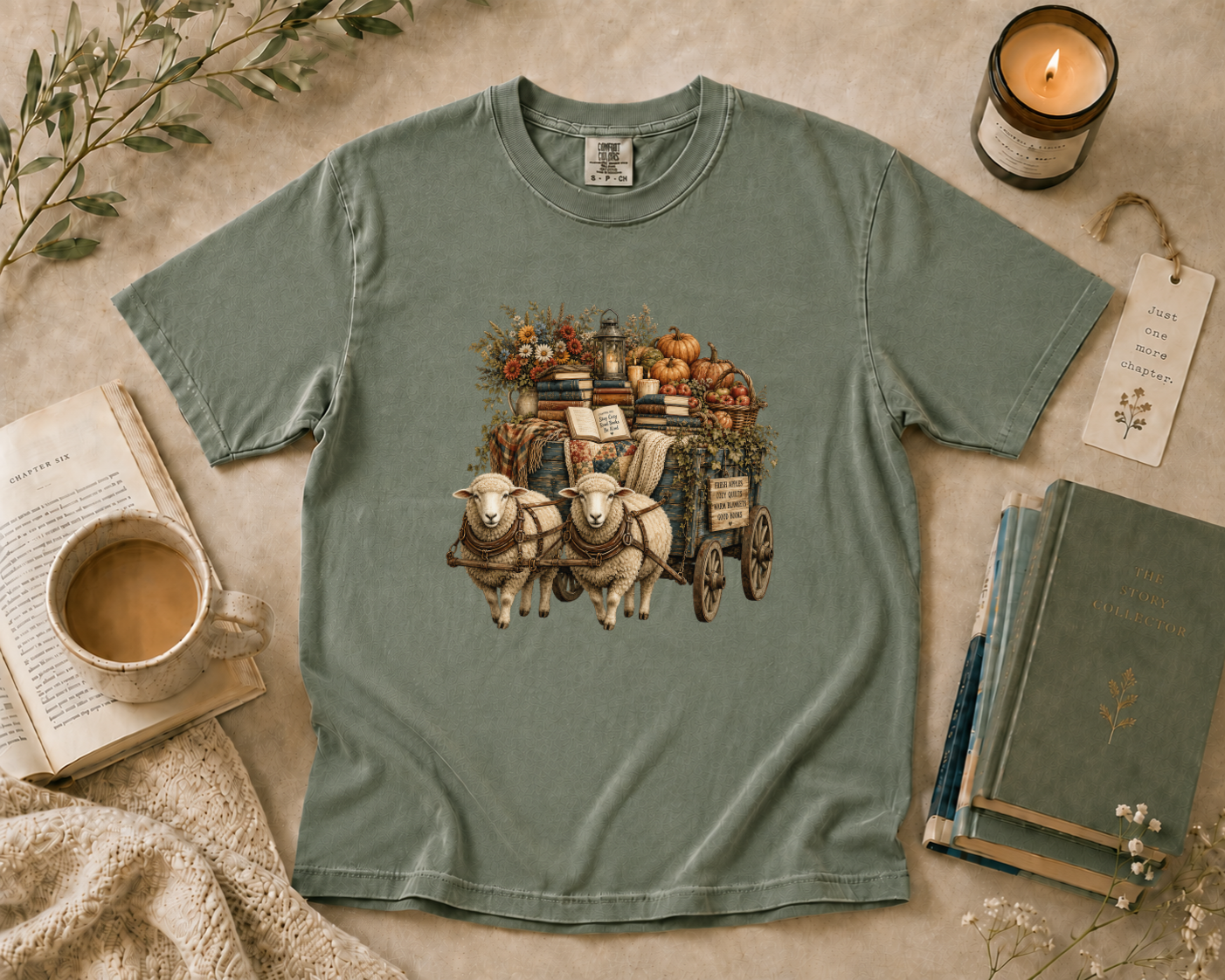 Sheep Book Wagon T-Shirt