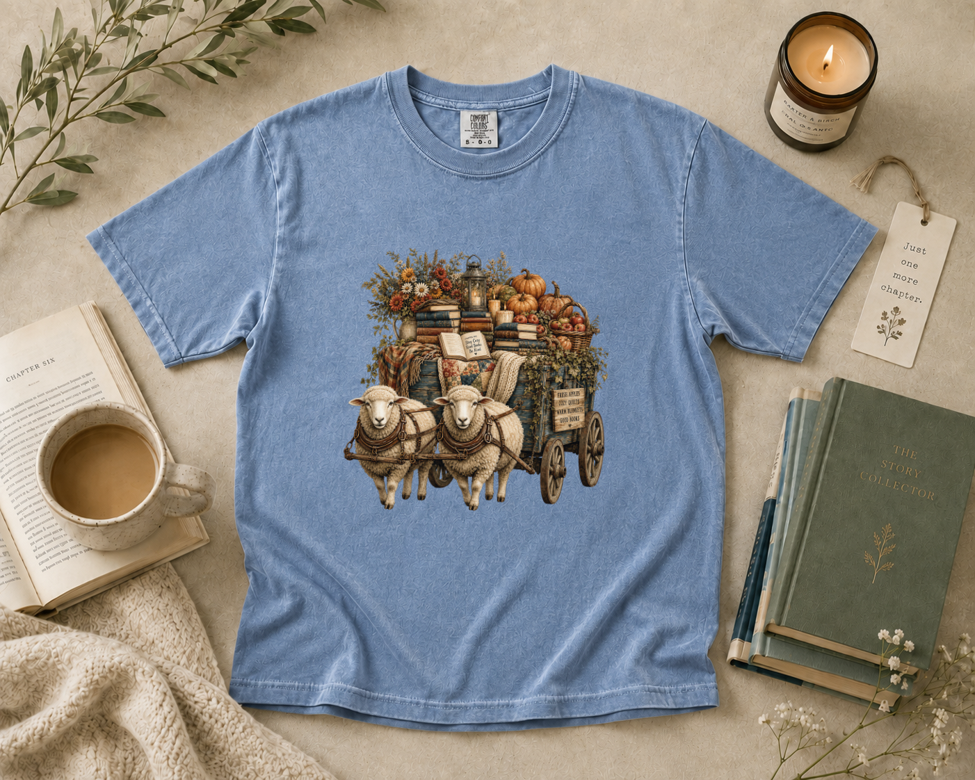 Sheep Book Wagon T-Shirt