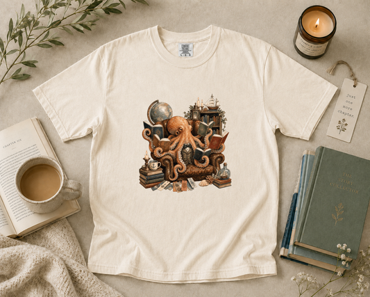 Octopus Library Reader T-Shirt