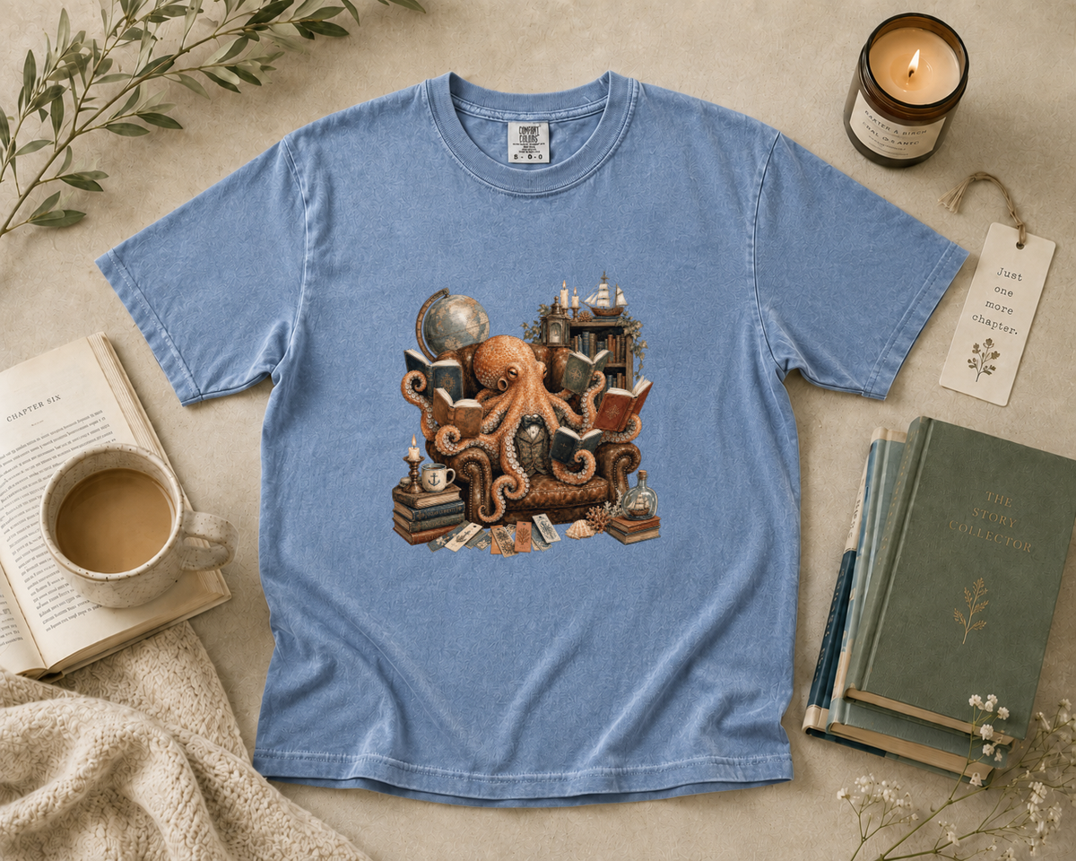 Octopus Library Reader T-Shirt
