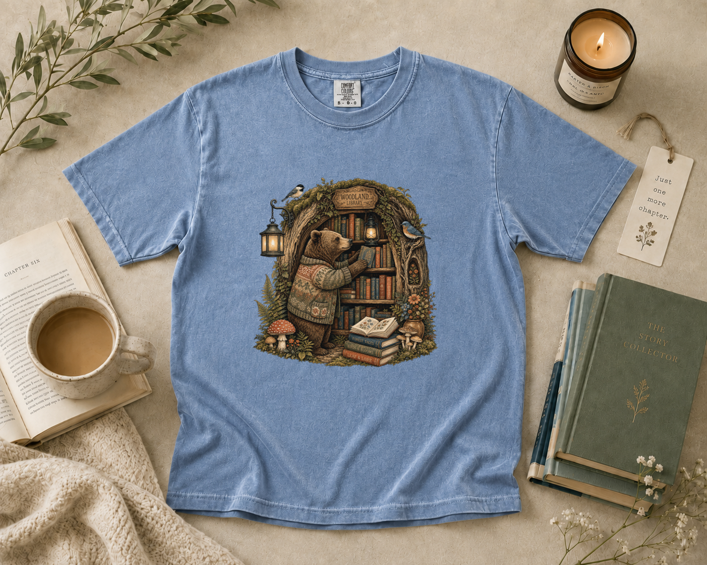 Woodland Bear Library T-Shirt