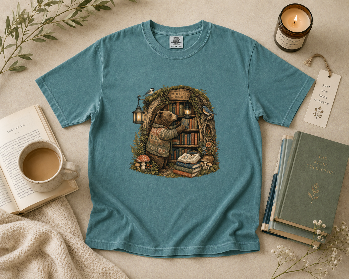 Woodland Bear Library T-Shirt