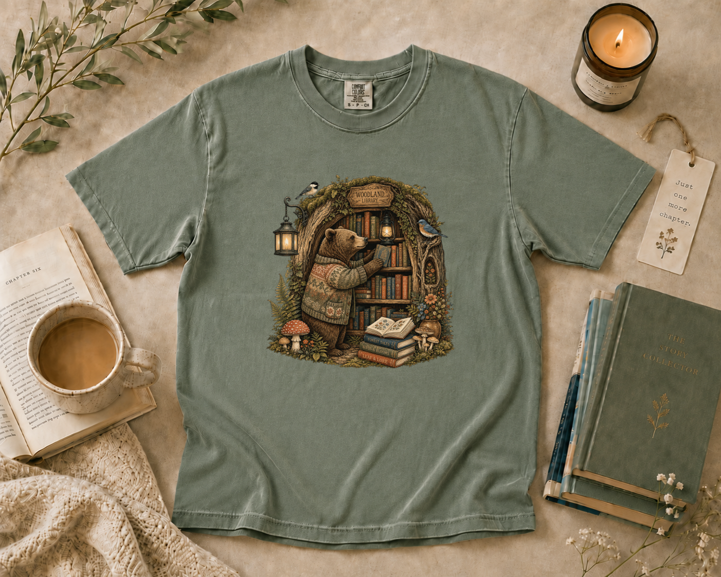 Woodland Bear Library T-Shirt