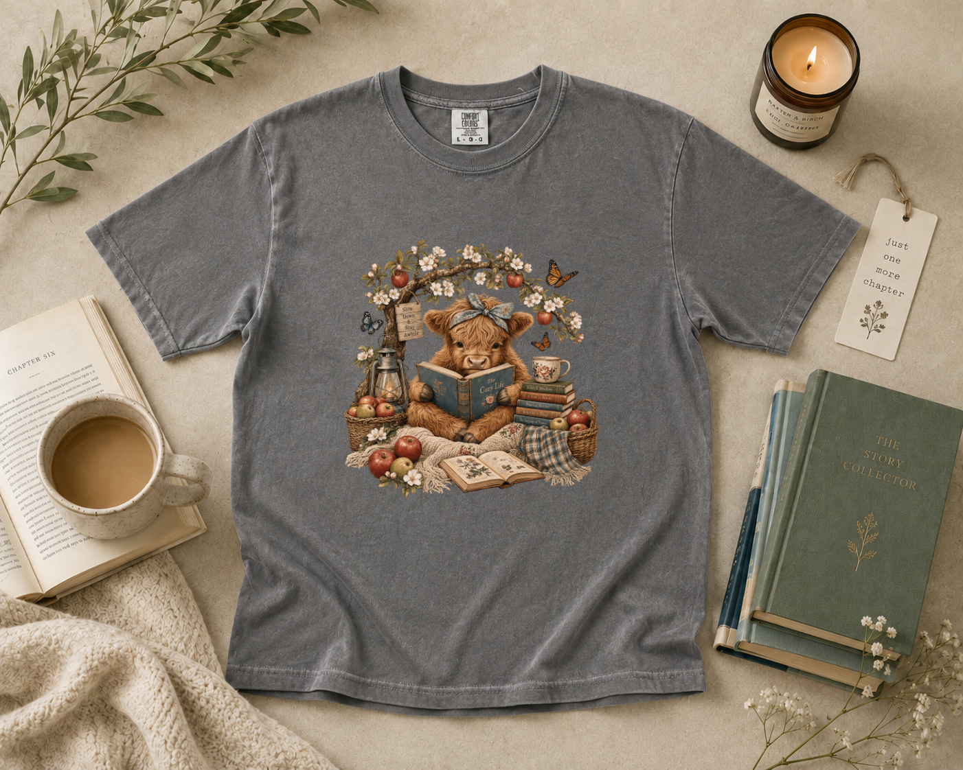 Highland Calf Under Apple Tree T-Shirt