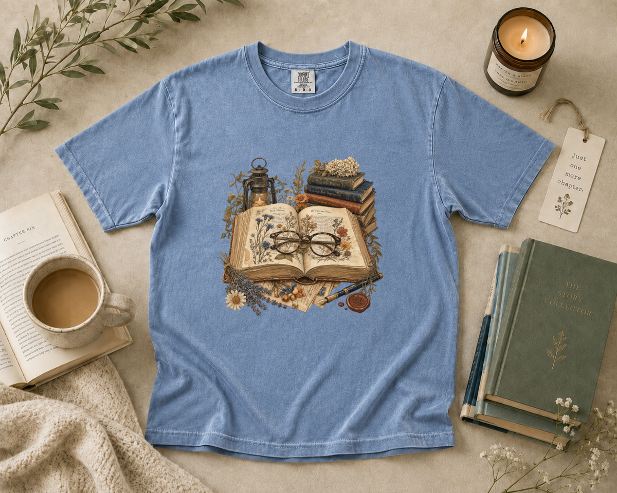 Vintage Reading Glasses & Pressed Flowers T-Shirt