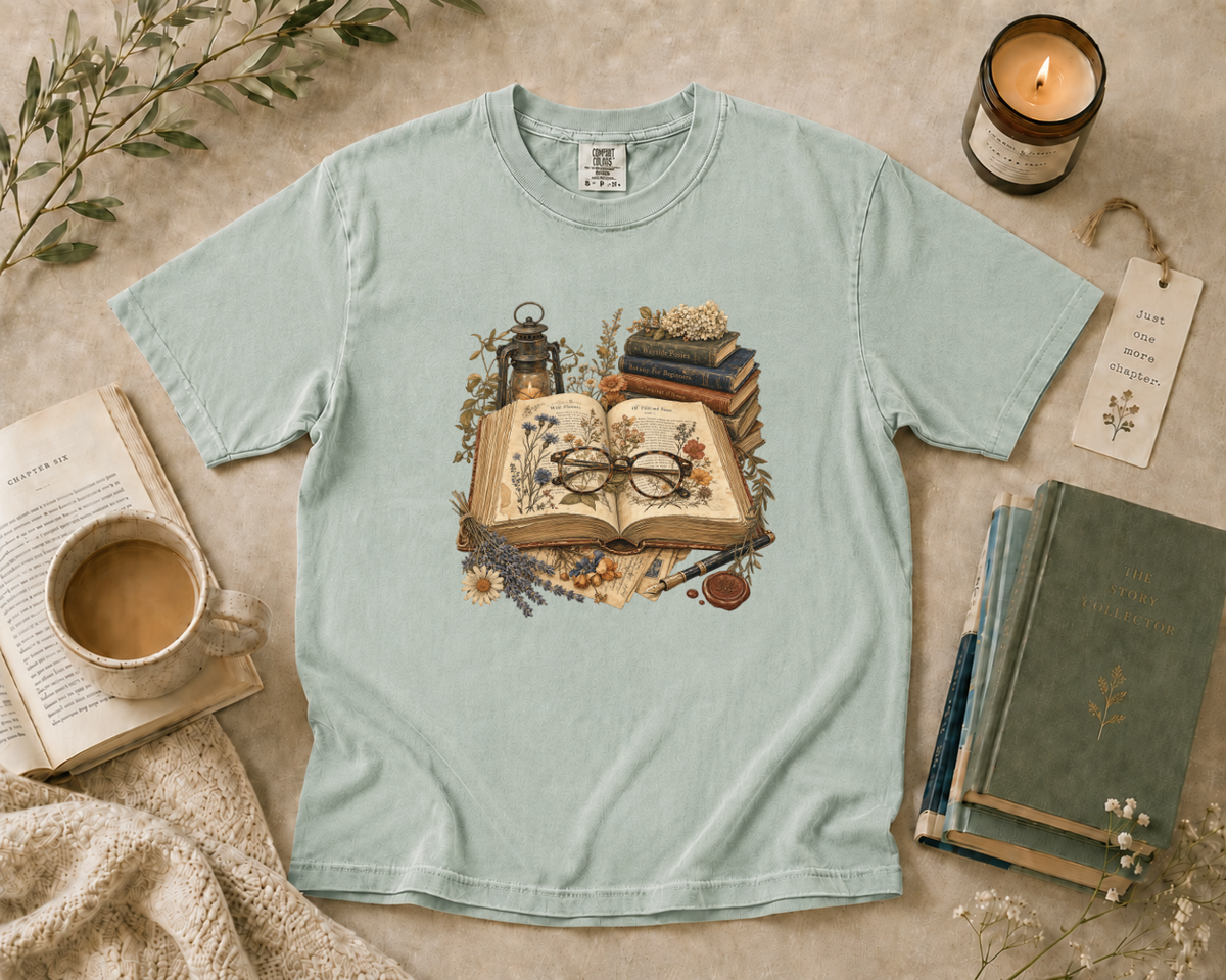 Vintage Reading Glasses & Pressed Flowers T-Shirt