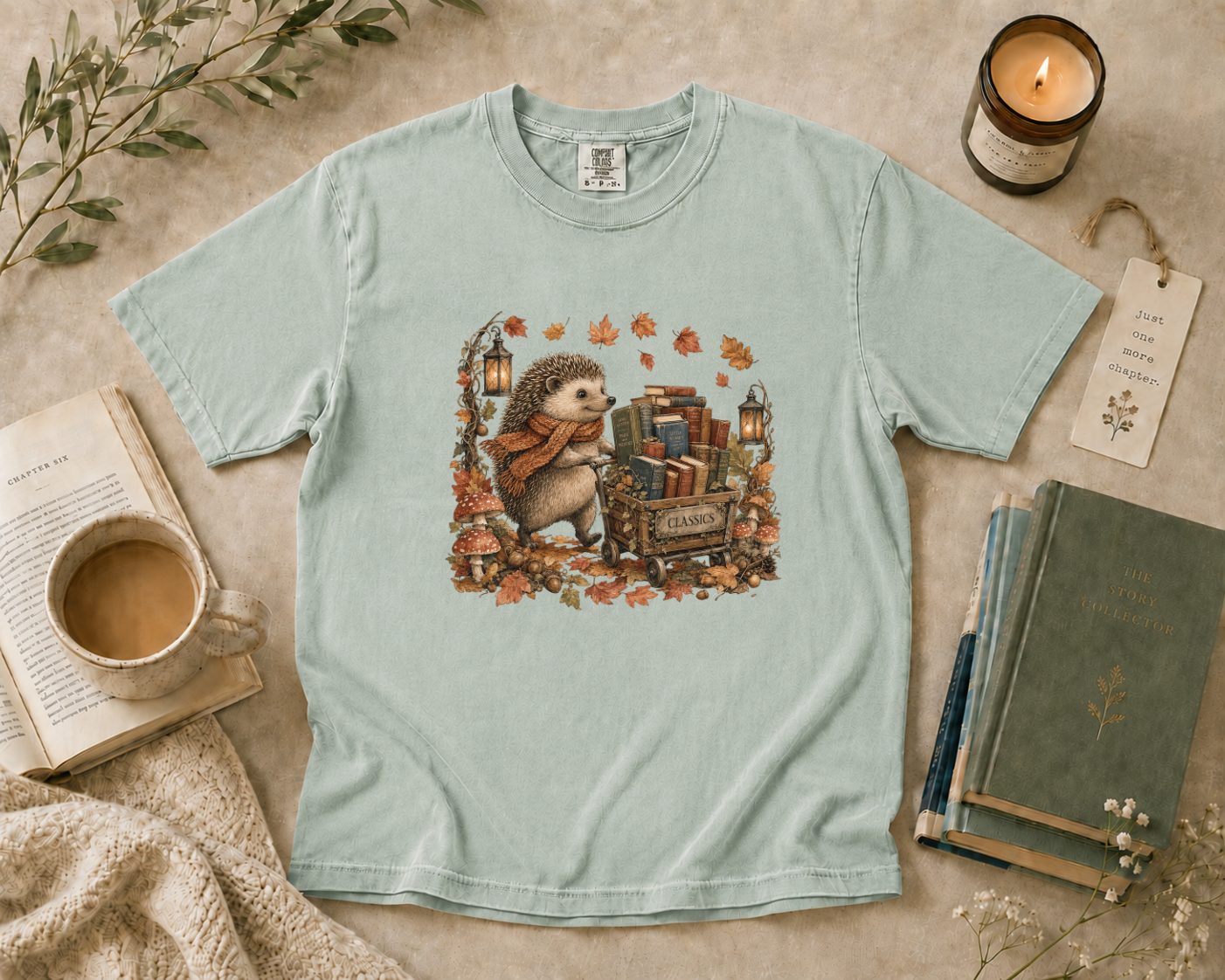 Hedgehog Book Cart T-Shirt