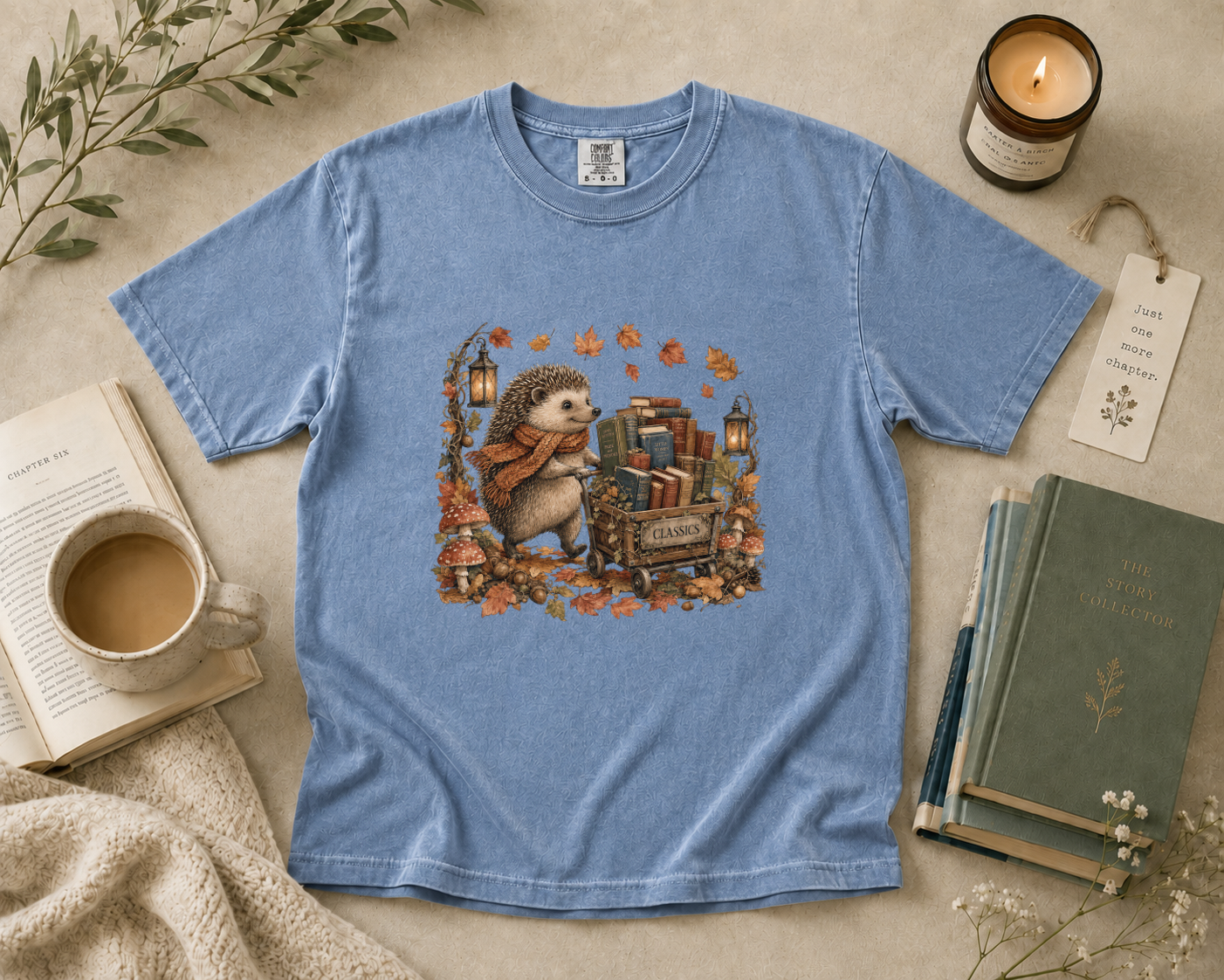Hedgehog Book Cart T-Shirt