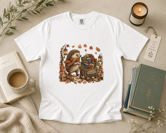 Hedgehog Book Cart T-Shirt
