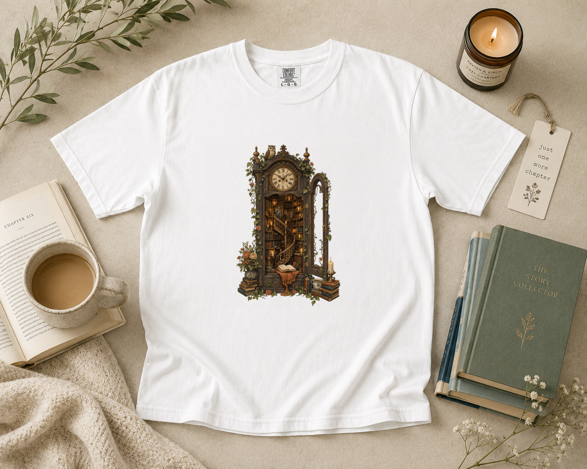 Hidden Library Grandfather Clock T-Shirt