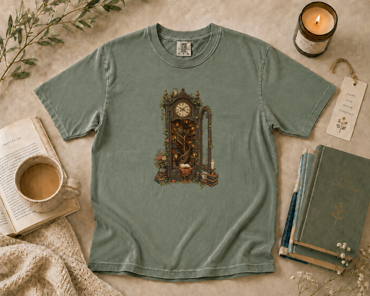 Hidden Library Grandfather Clock T-Shirt