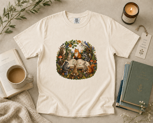 Woodland Animal Book Club T-Shirt