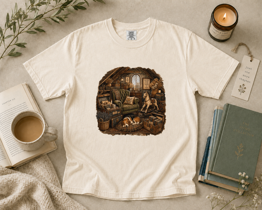 Cozy Attic Library T-Shirt