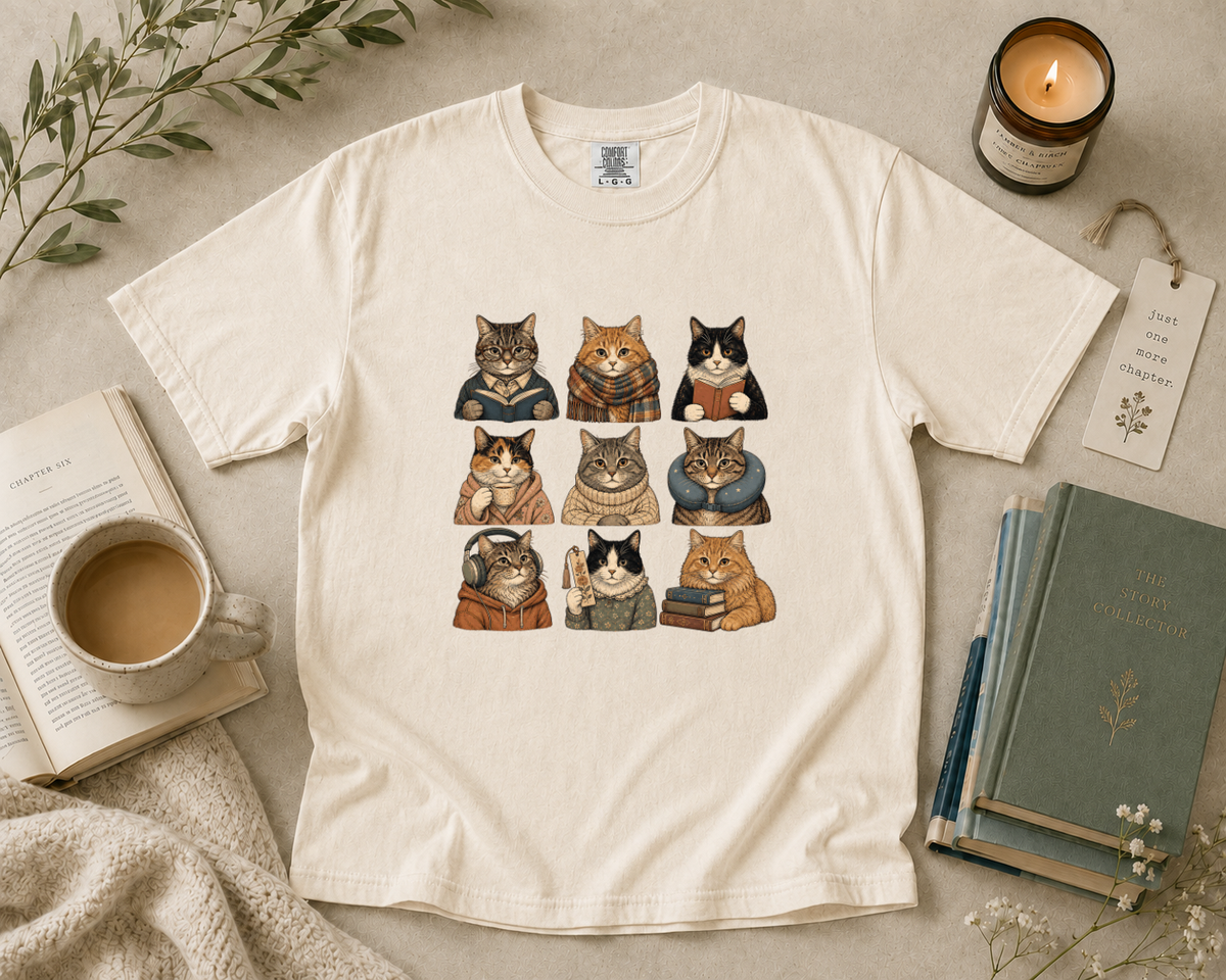 Reading Cats T-Shirt