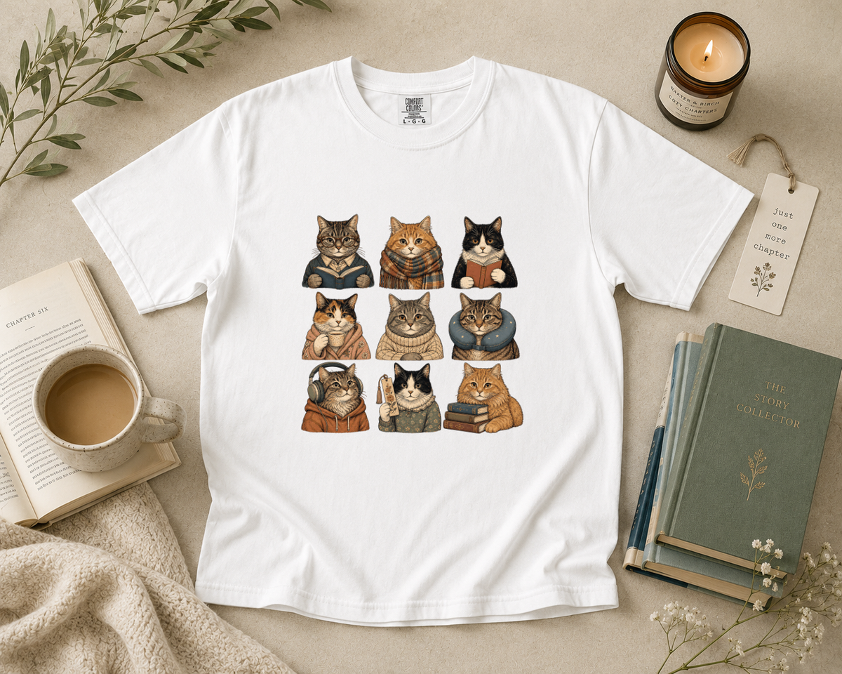Reading Cats T-Shirt