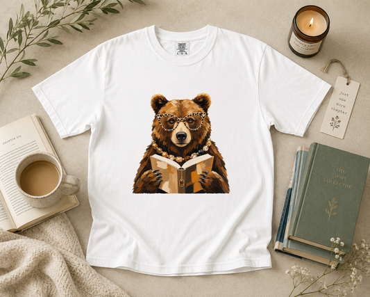 Stylish Reading Bear T-Shirt