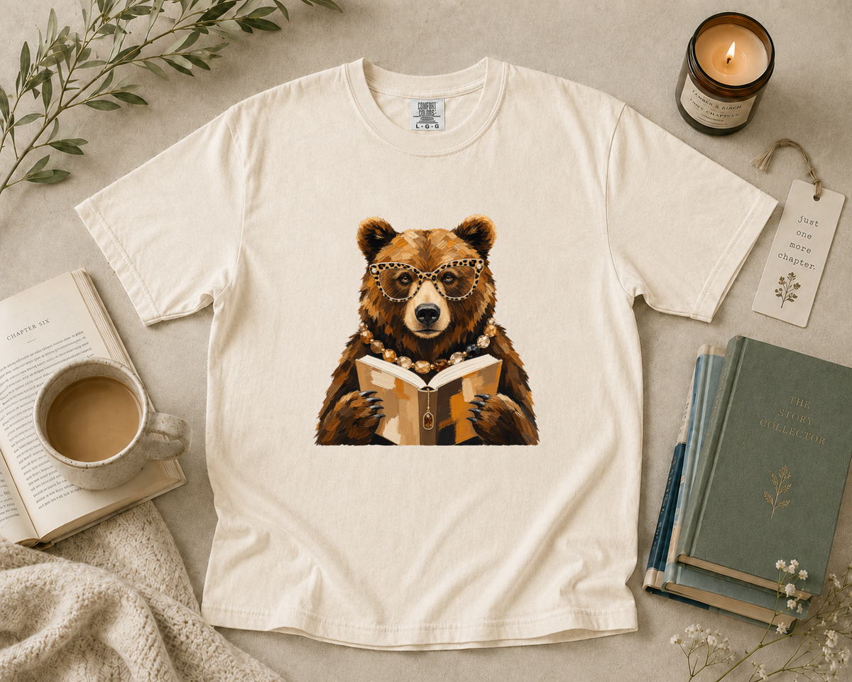 Stylish Reading Bear T-Shirt