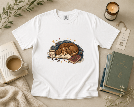 Cozy Dog and Book T-Shirt