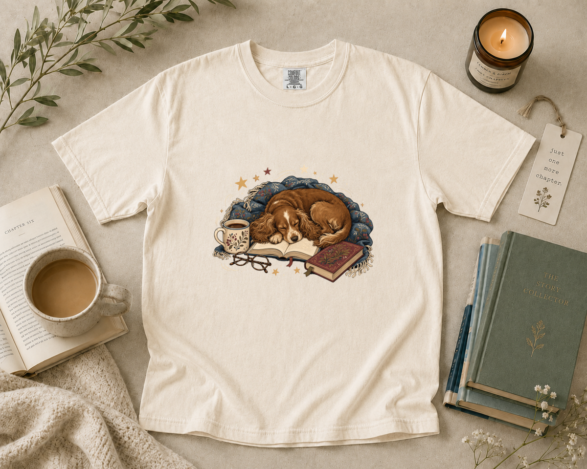 Cozy Dog and Book T-Shirt