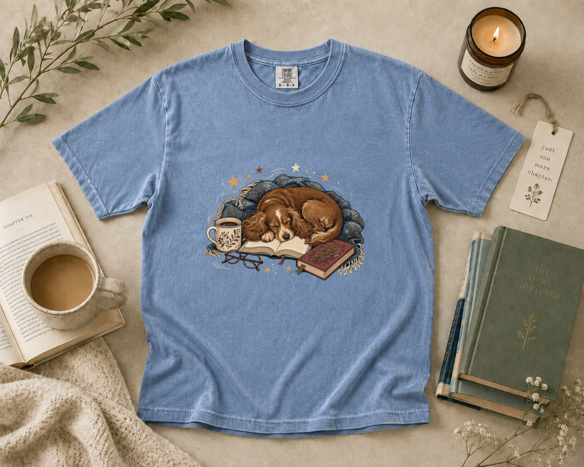 Cozy Dog and Book T-Shirt