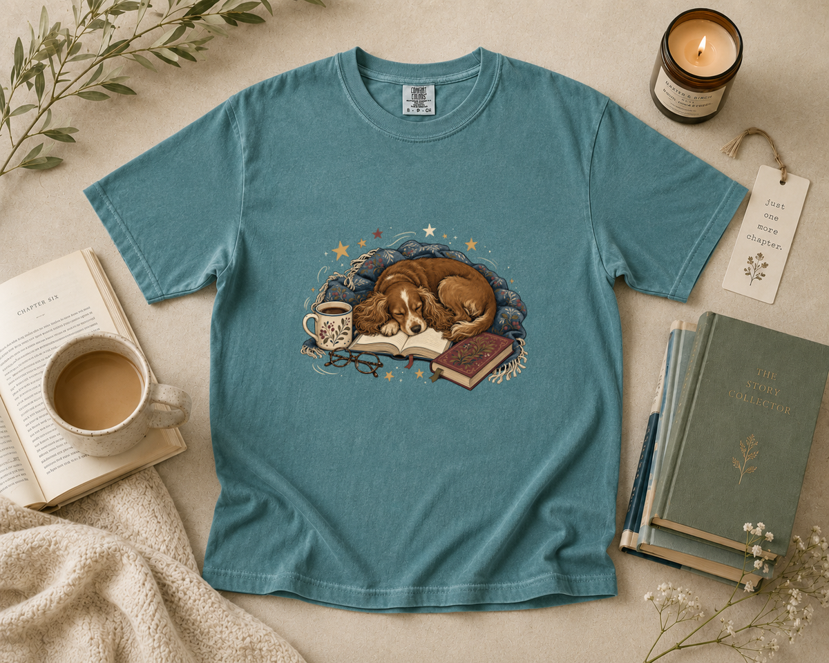 Cozy Dog and Book T-Shirt