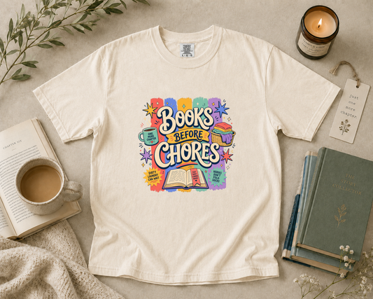 Books Before Chores T-Shirt