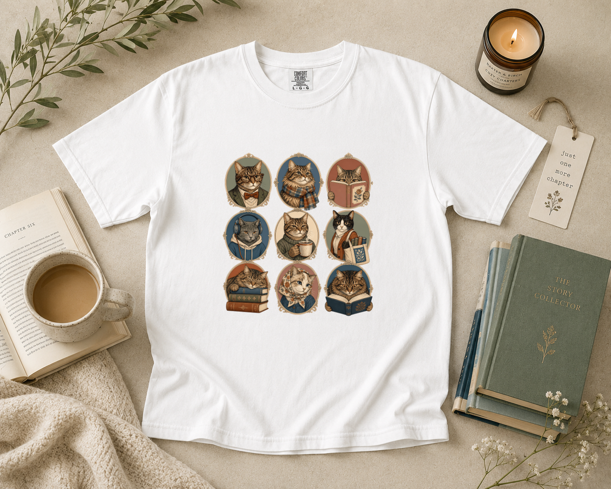 Reading Cats T-Shirt