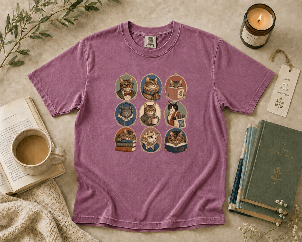 Reading Cats T-Shirt