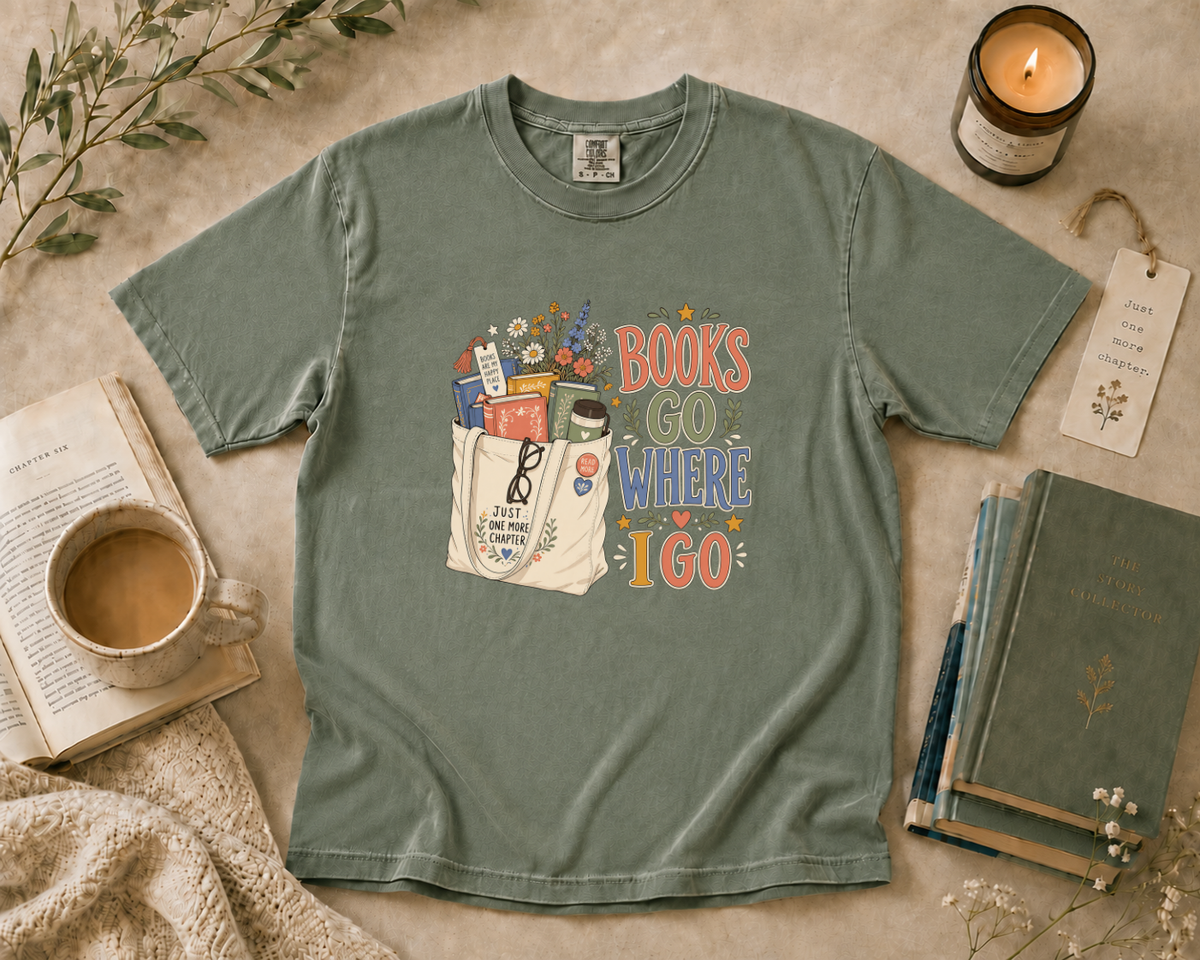 Books Go Where I Go T-Shirt