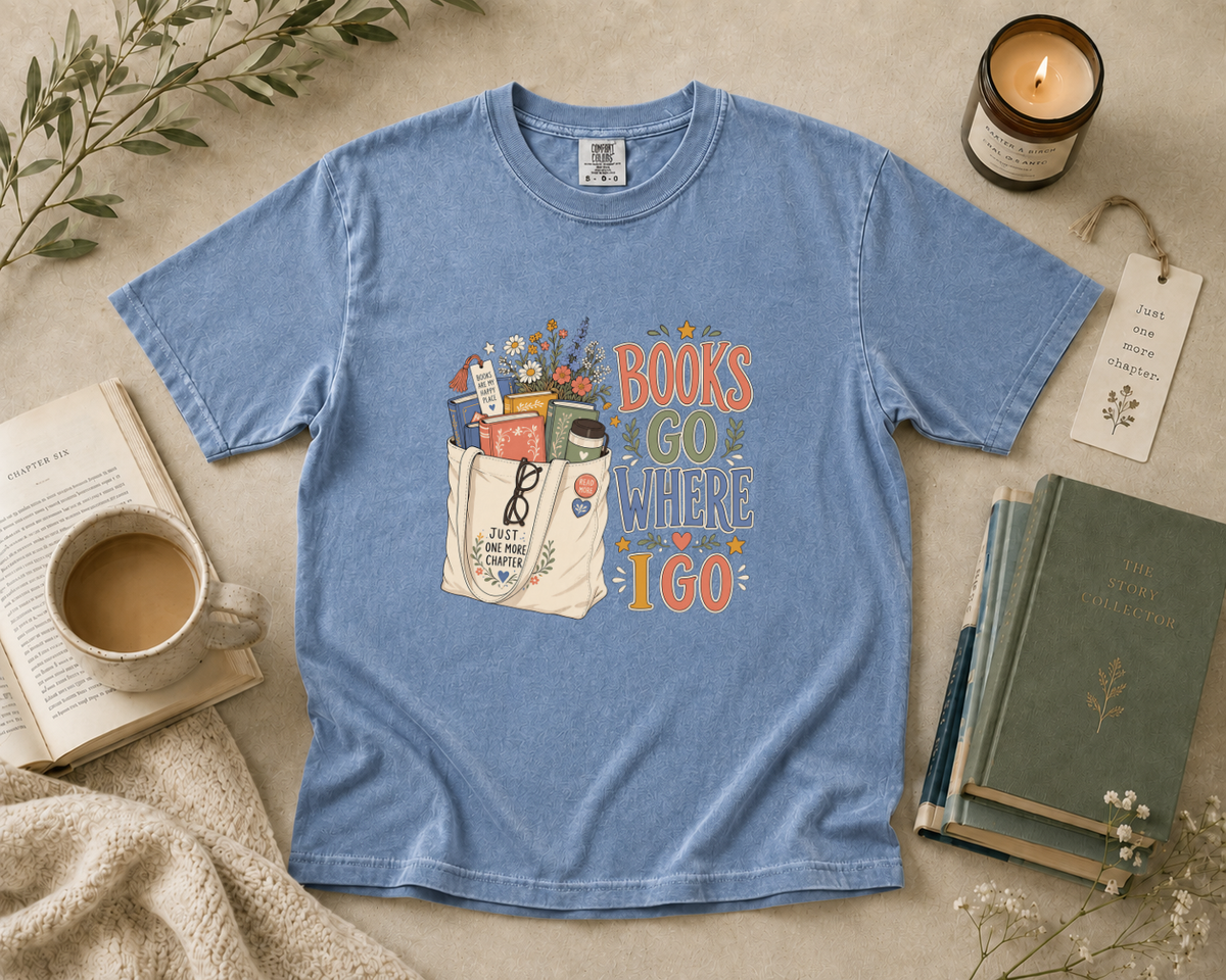Books Go Where I Go T-Shirt