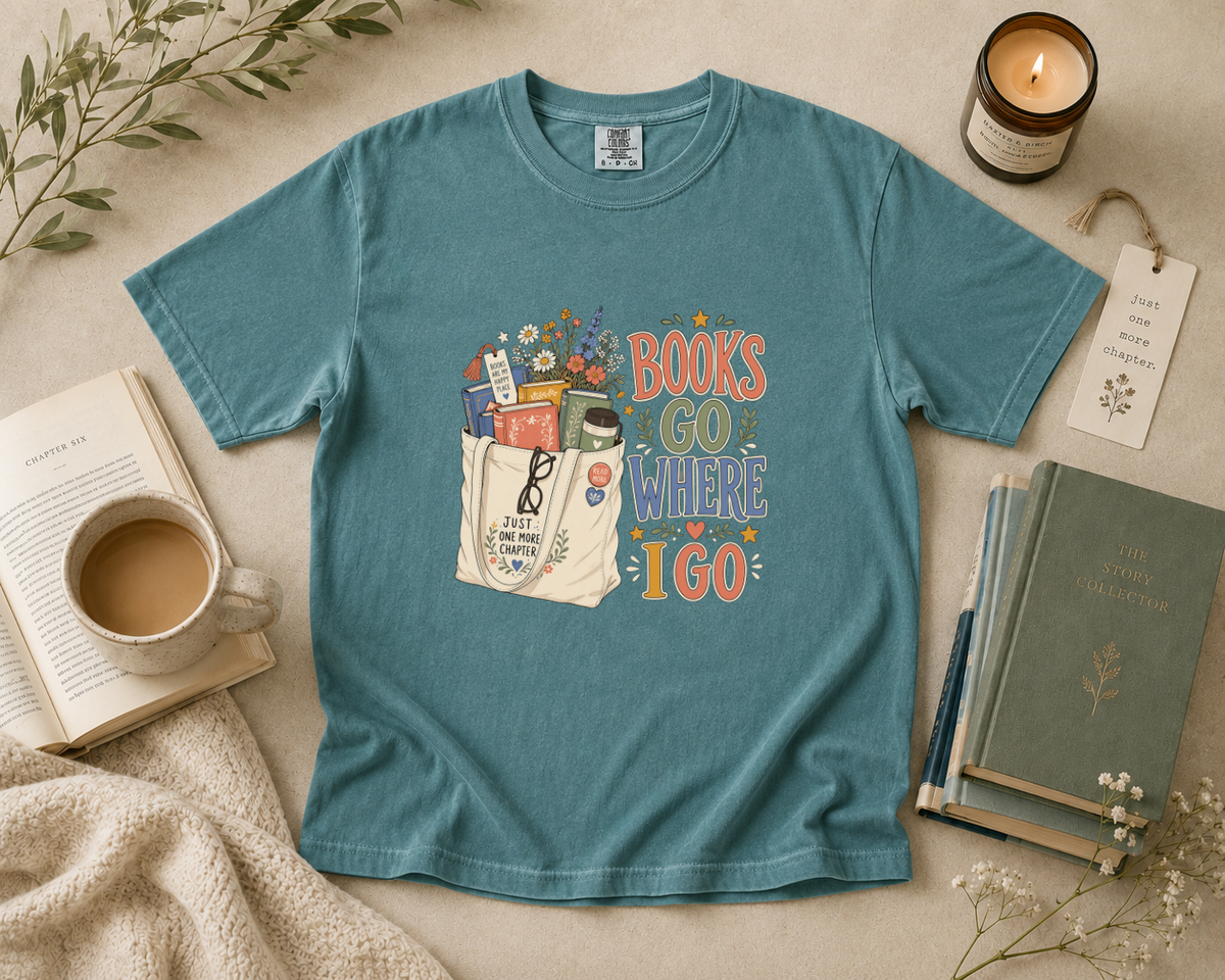 Books Go Where I Go T-Shirt