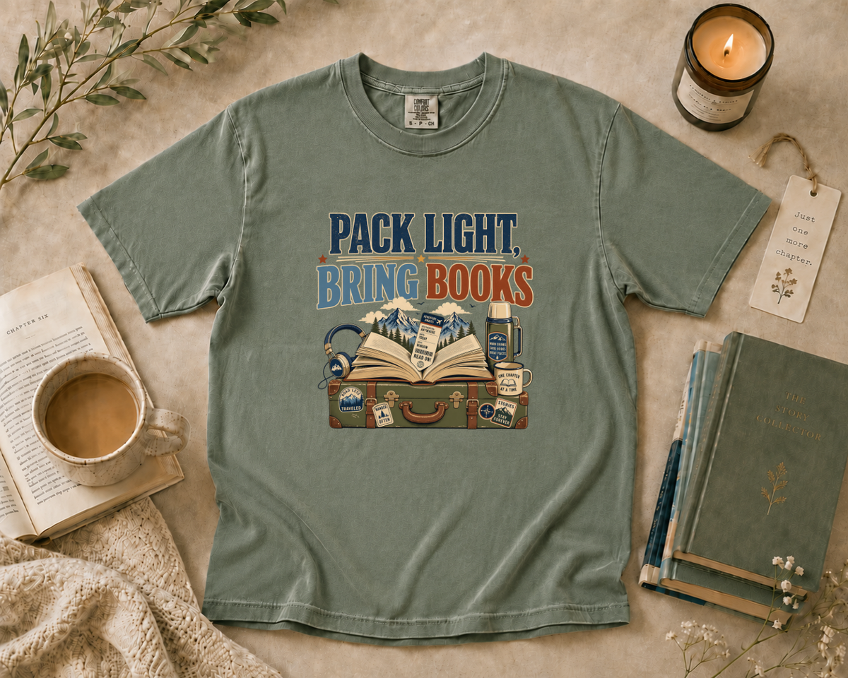 Pack Light Bring Books (Mountain Version) T-Shirt