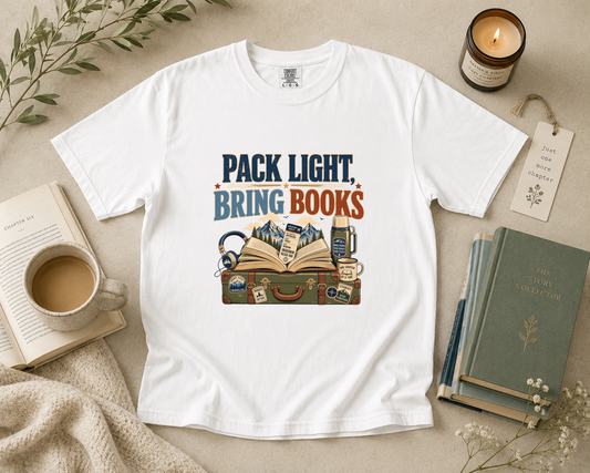 Pack Light Bring Books (Mountain Version) T-Shirt