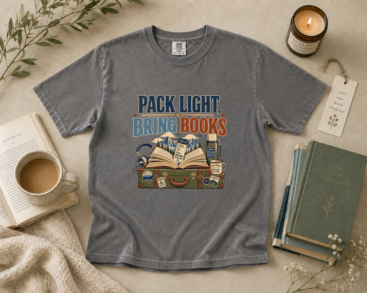 Pack Light Bring Books (Mountain Version) T-Shirt