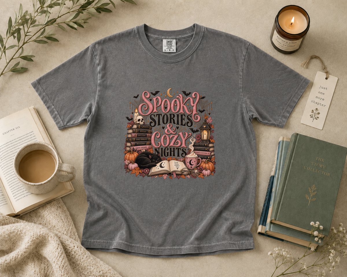 Spooky Stories & Cozy Nights T-Shirt