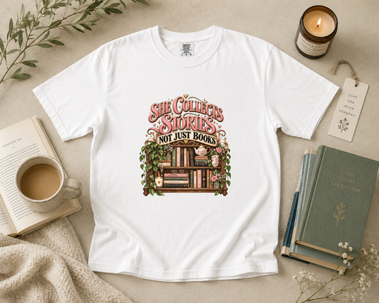 She Collects Stories, Not Just Books T-Shirt