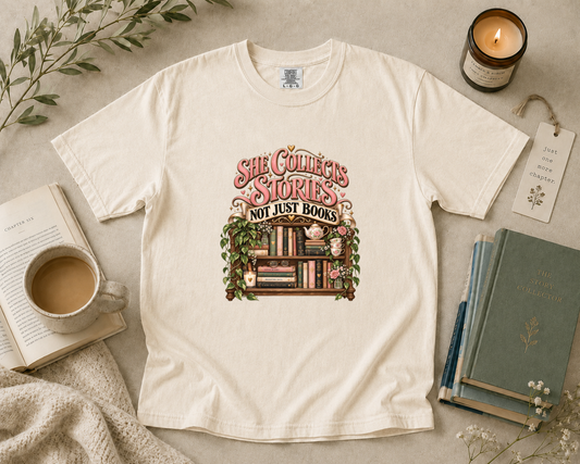 She Collects Stories, Not Just Books T-Shirt