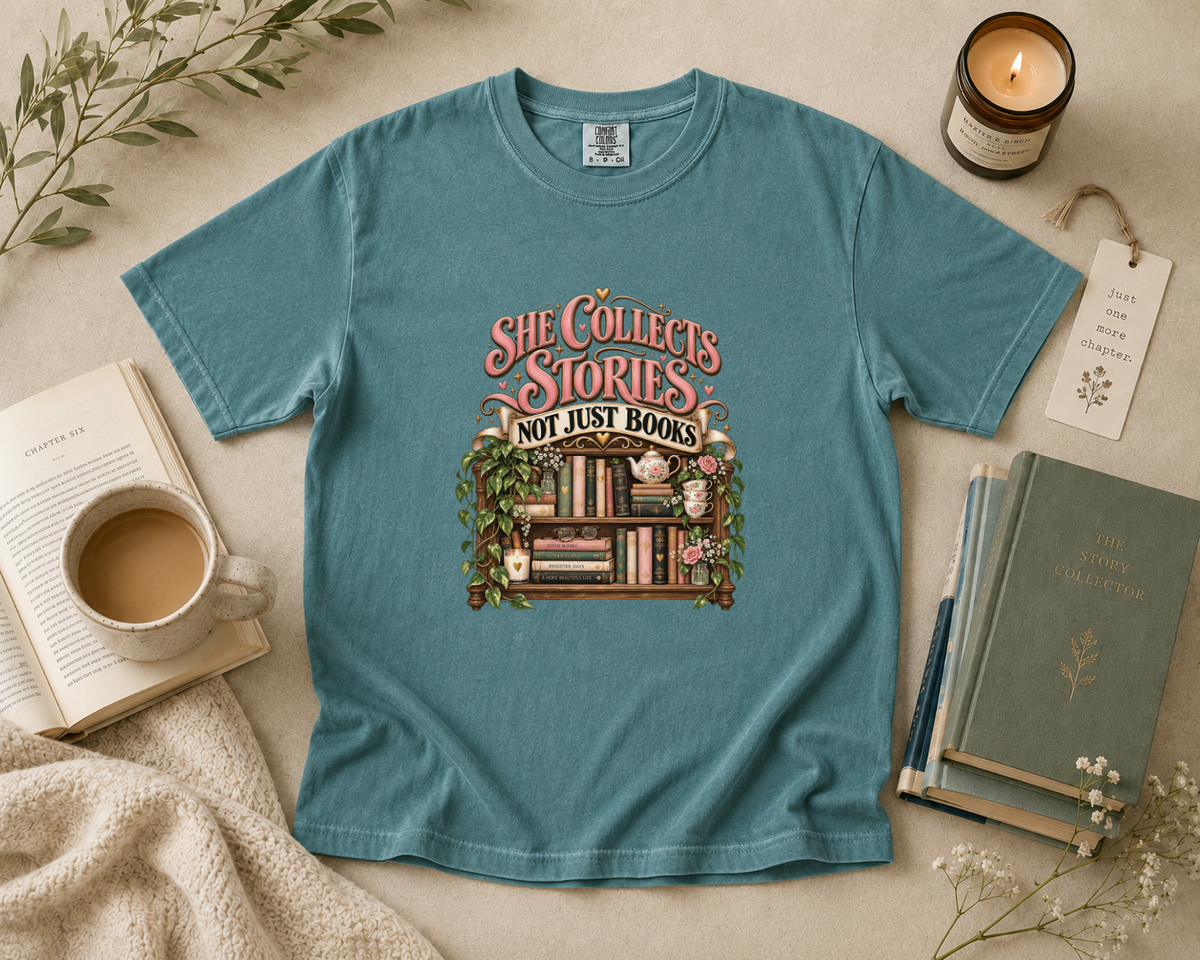 She Collects Stories, Not Just Books T-Shirt