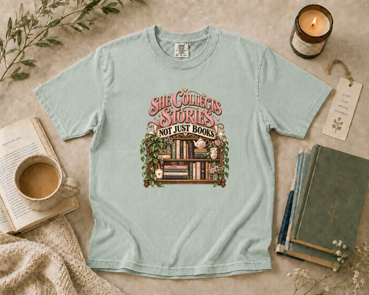 She Collects Stories, Not Just Books T-Shirt