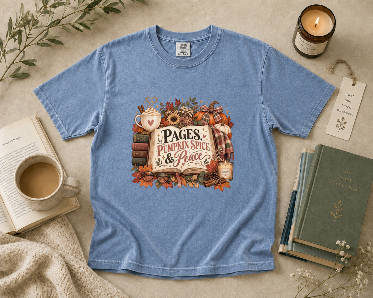 Pages Pumpkin Spice & Peace T-Shirt