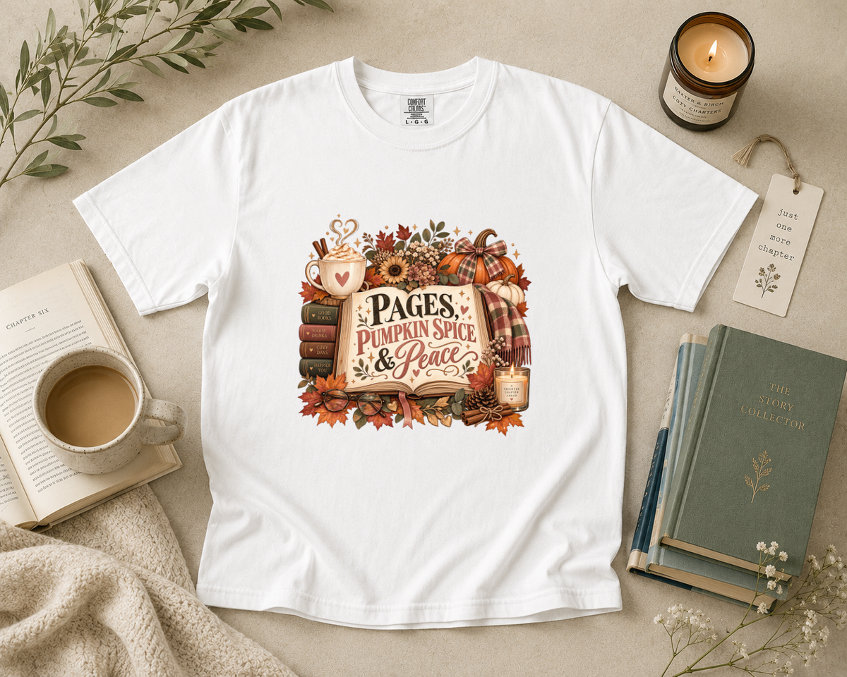 Pages Pumpkin Spice & Peace T-Shirt