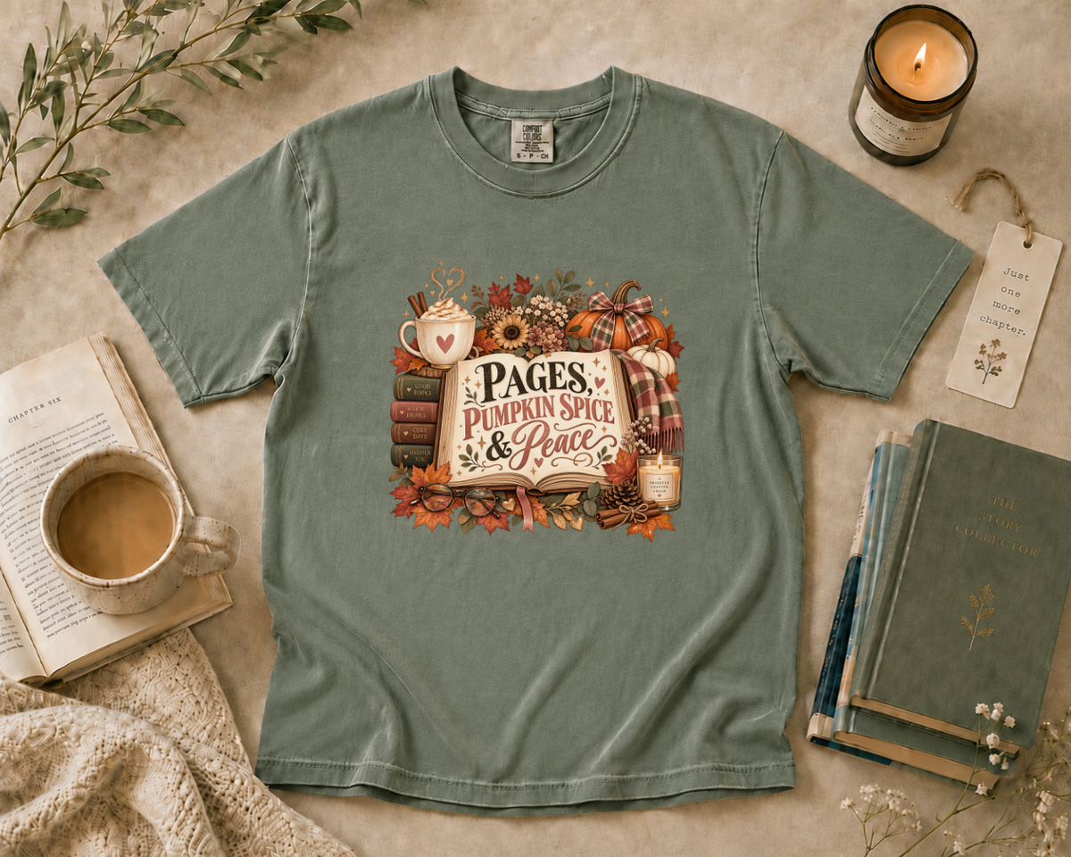 Pages Pumpkin Spice & Peace T-Shirt
