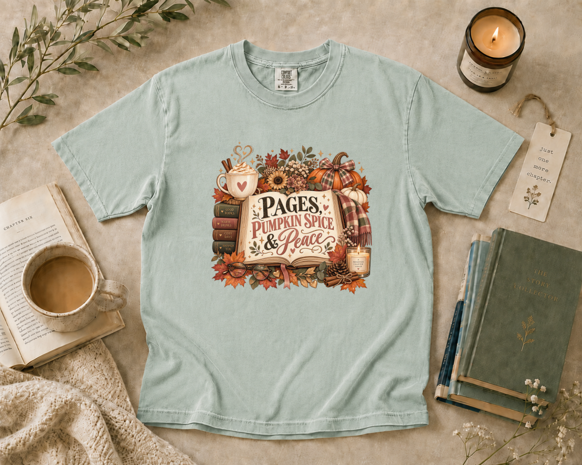 Pages Pumpkin Spice & Peace T-Shirt