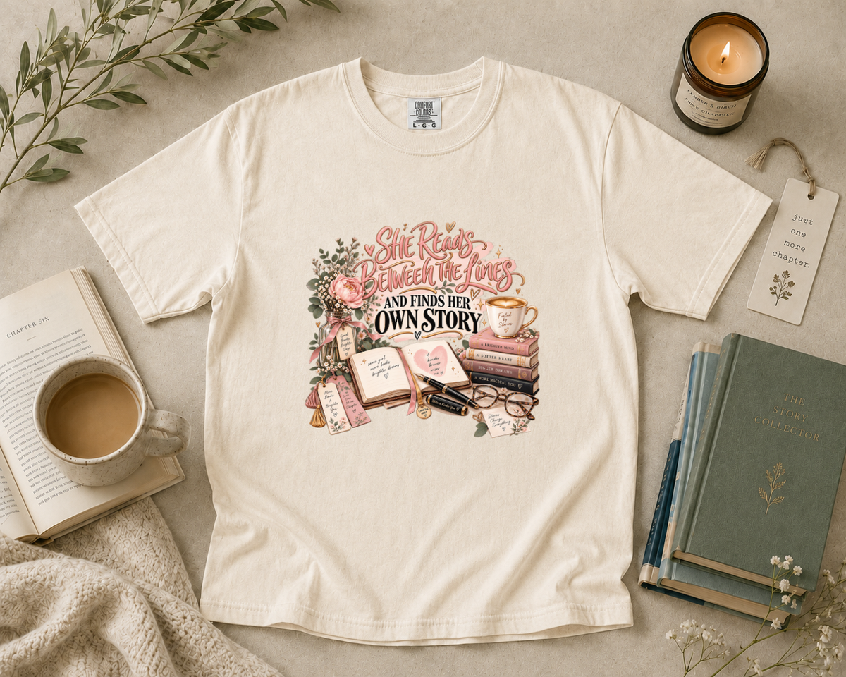 She Reads Between the Lines and Finds Her Own Story T-Shirt