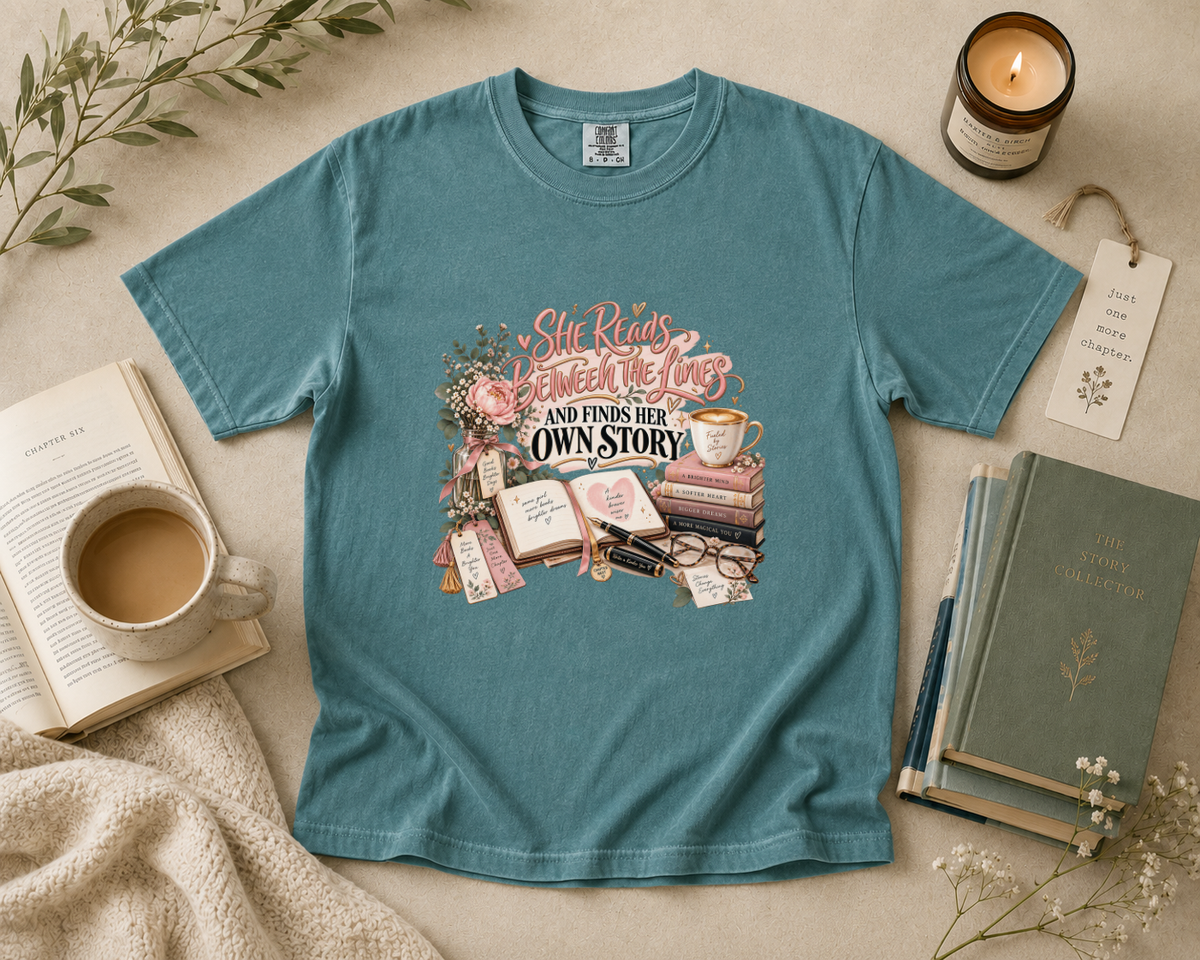 She Reads Between the Lines and Finds Her Own Story T-Shirt