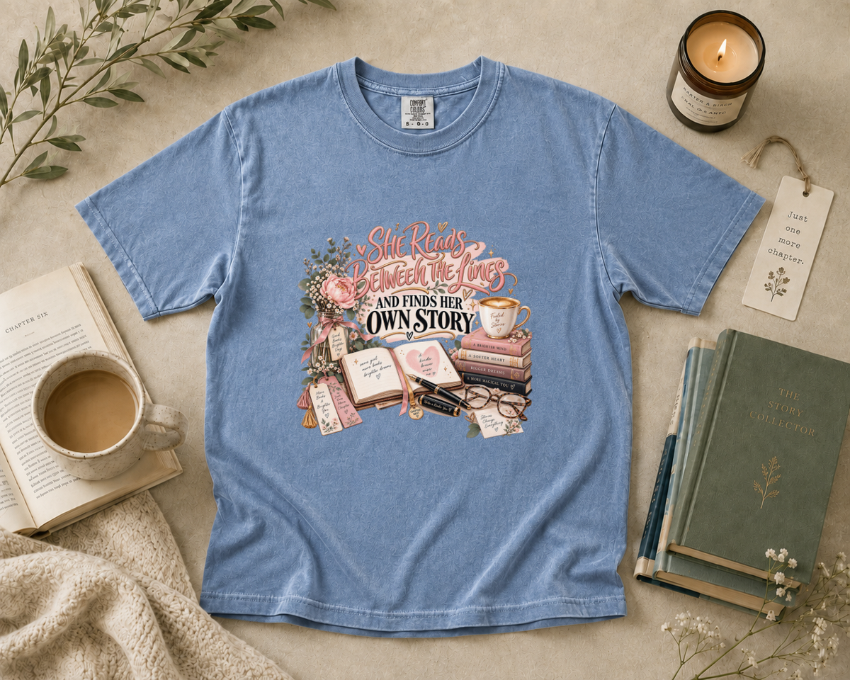 She Reads Between the Lines and Finds Her Own Story T-Shirt