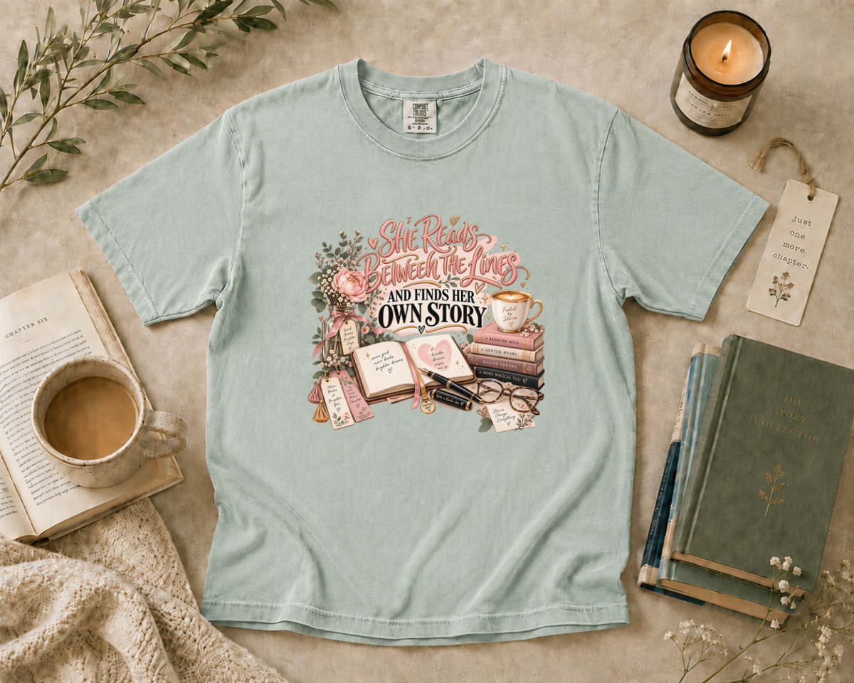 She Reads Between the Lines and Finds Her Own Story T-Shirt