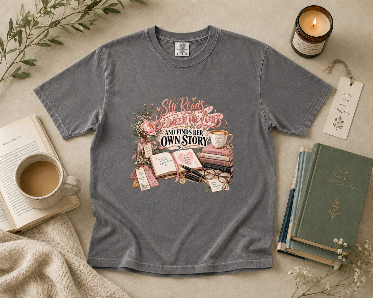 She Reads Between the Lines and Finds Her Own Story T-Shirt