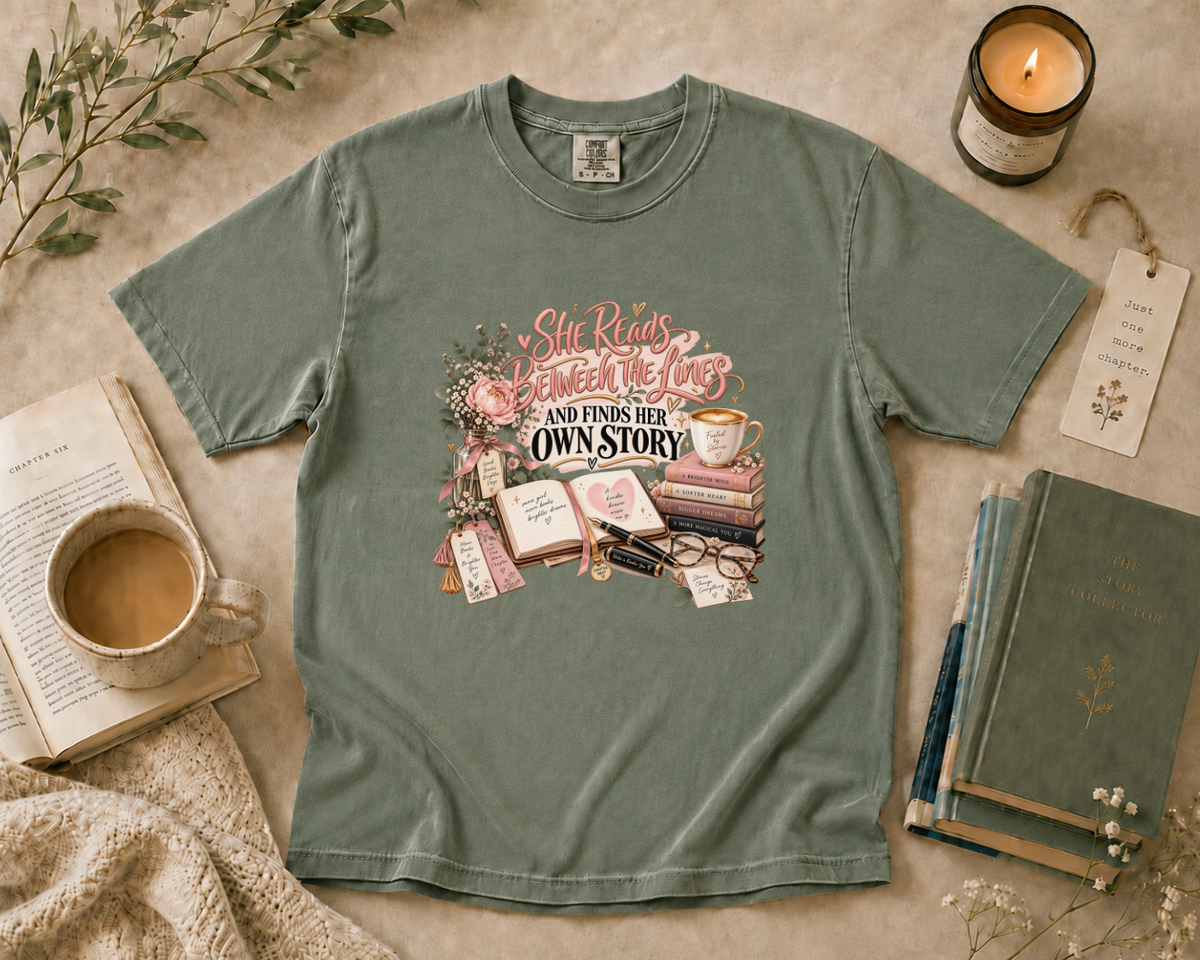 She Reads Between the Lines and Finds Her Own Story T-Shirt