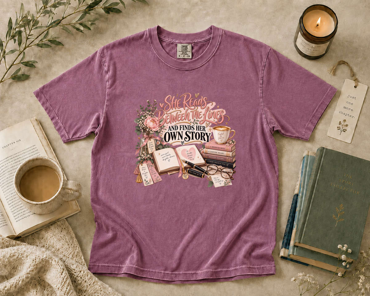 She Reads Between the Lines and Finds Her Own Story T-Shirt